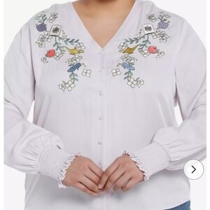 Her Universe Floral Embroidered Blouse